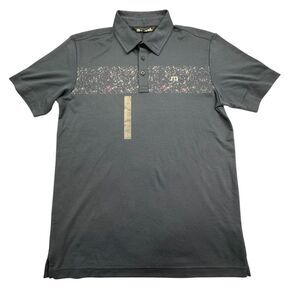 Travis Mathew Polo Shirt Men's Small Gray Golf Performance Short Sleeve Popover